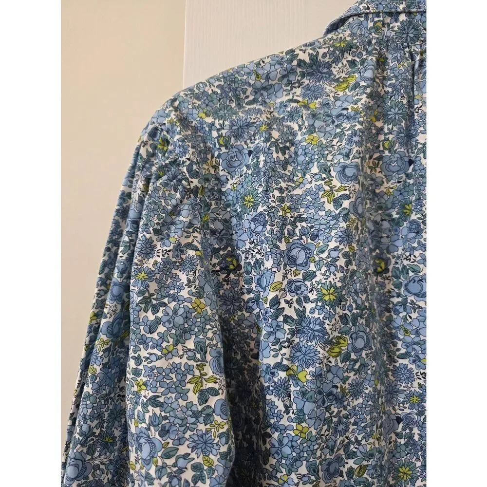 J. Crew LIBERTY Driftwood Puff Sleeve Shirt Dress XSP